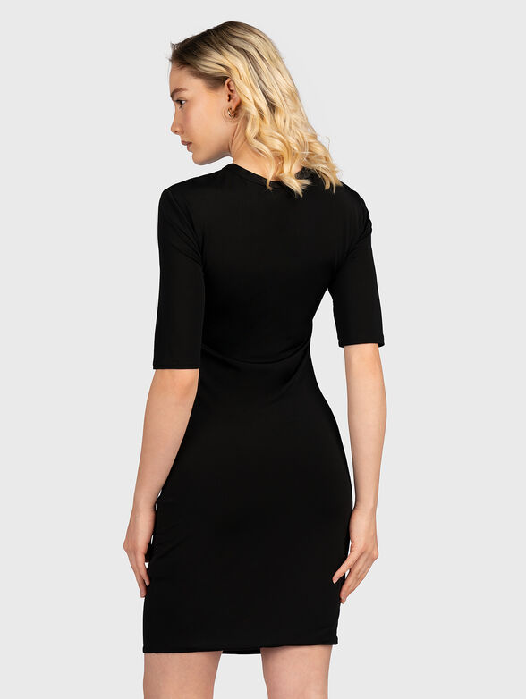 Black mini dress with metallic accent - 2