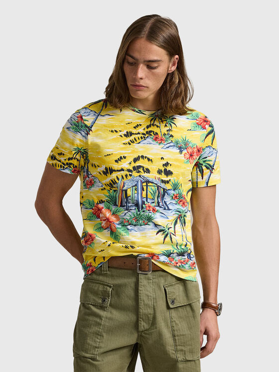 Tricou cu imprimeu tropical - 1
