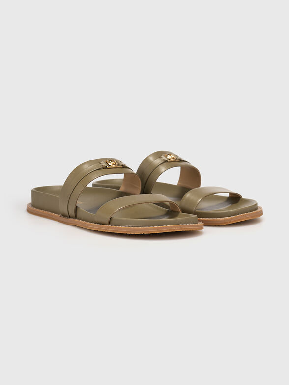 MANDY leather sandals with logo - 2