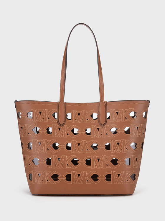 Perforated shopper bag in black  - 1