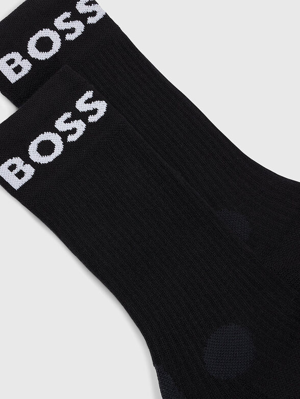 Two-pack of socks with logo edging in black - 2