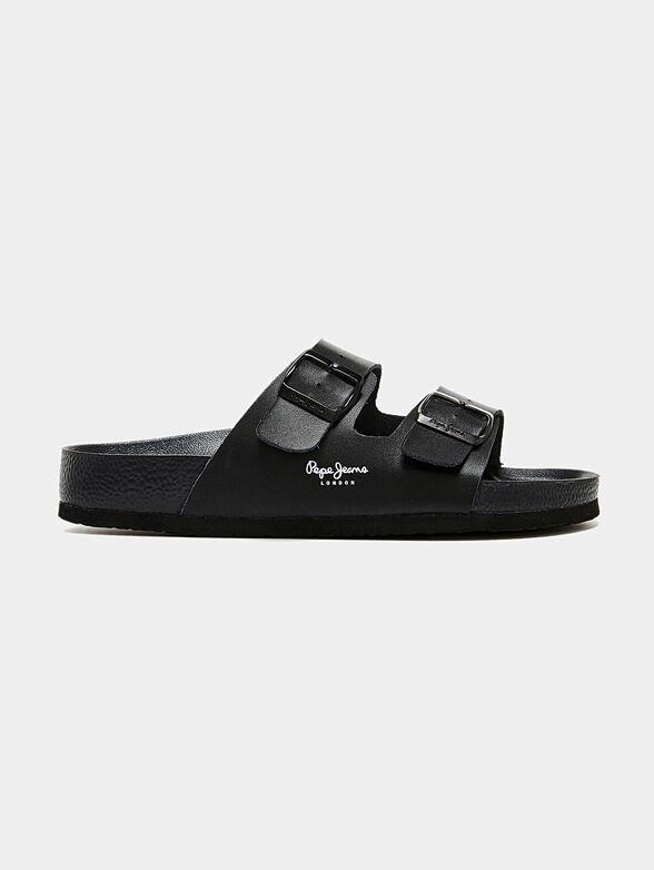 Black sliders with logo print - 1