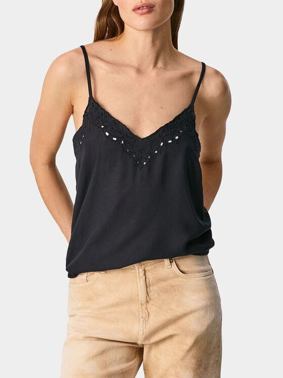 Top MARGA cu broderie florală - 1
