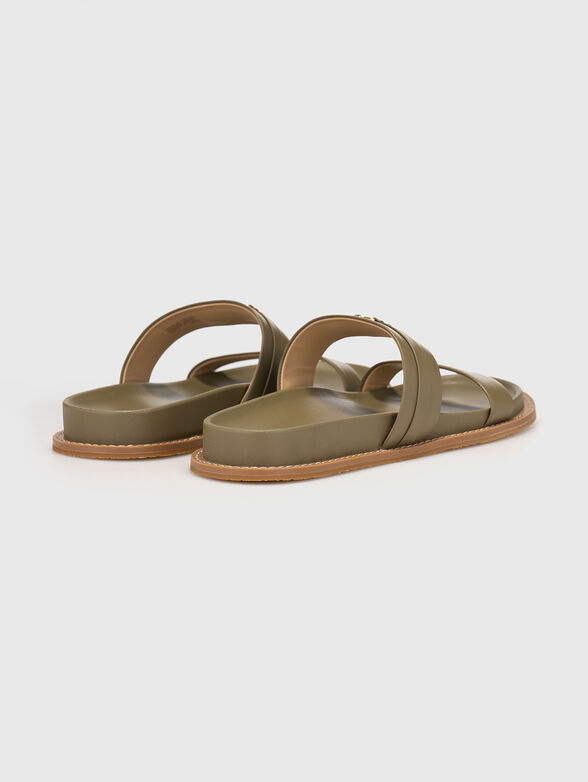 MANDY leather sandals with logo - 3