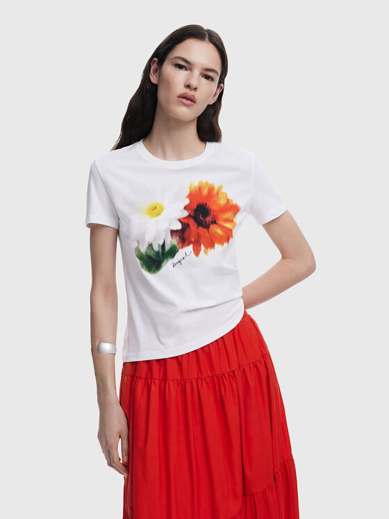 Tricou din bumbac CLAVEL cu imprimeu - 1