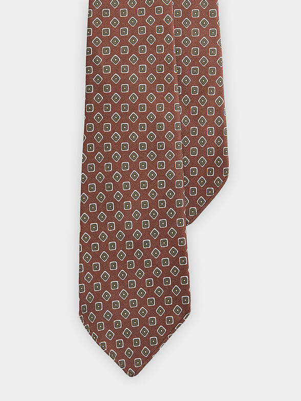 Silk tie with micro print - 1