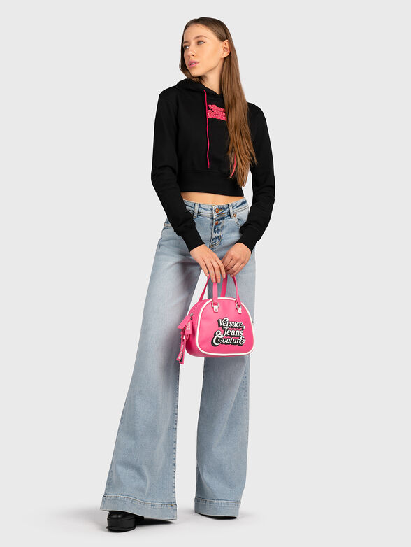 Short sweatshirt with contrast logo - 2