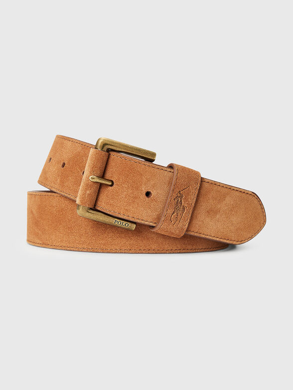Suede belt with logo detail - 1