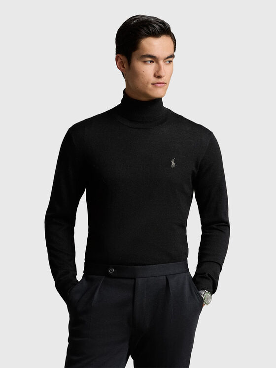 Wool sweater with polo collar - 1