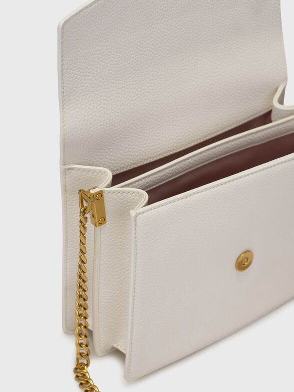Beige crossbody bag with golden accent  - 6