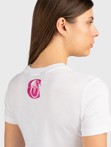 White T-shirt with contrast print - 4