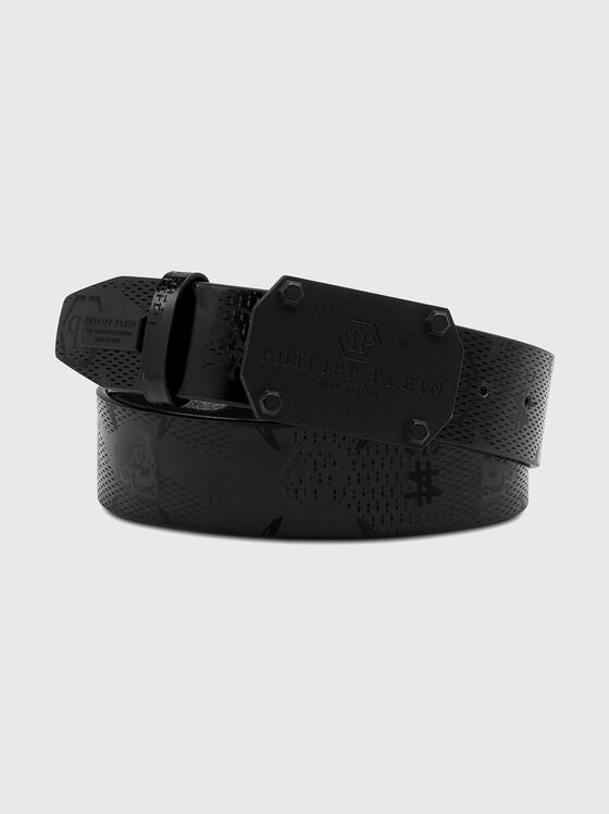 Black belt with monogram logo accent - 1