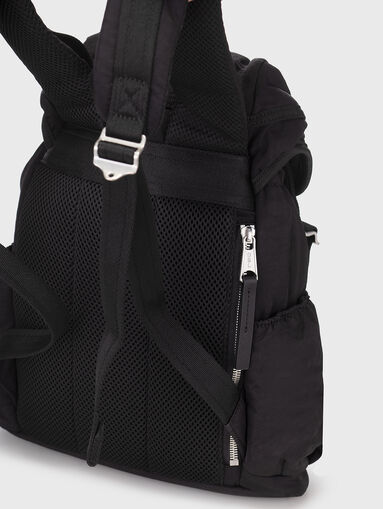 Black backpack with logo detail  - 3