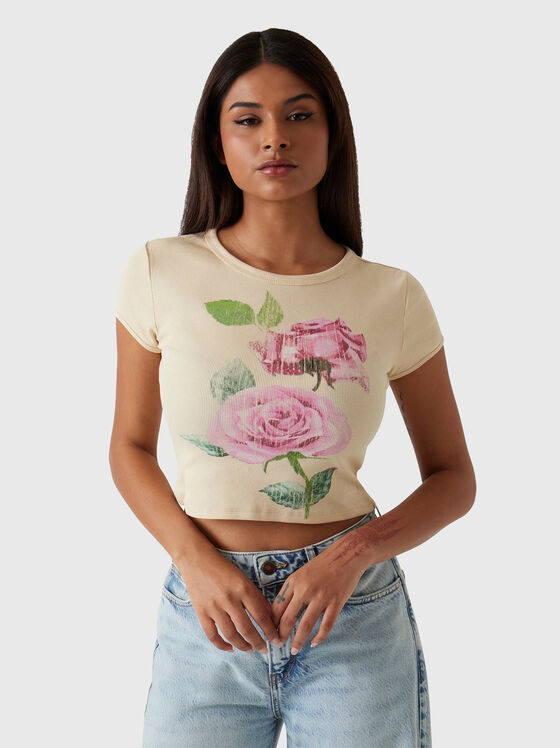 T-shirt with floral accent - 1