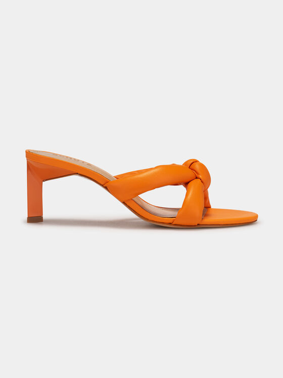 Sandale portocalii cu toc - 1