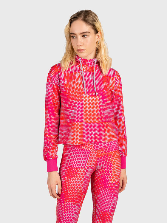 RIVES AOP cropped hooded sweatshirt  - 1