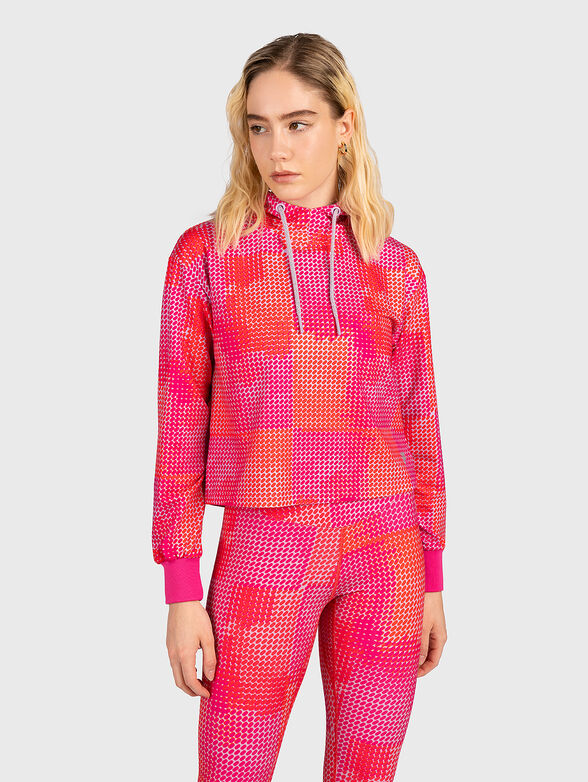 RIVES AOP cropped hooded sweatshirt  - 1