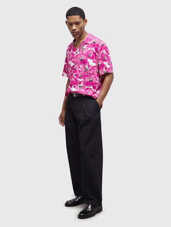 Shirt with accent floral print - 2