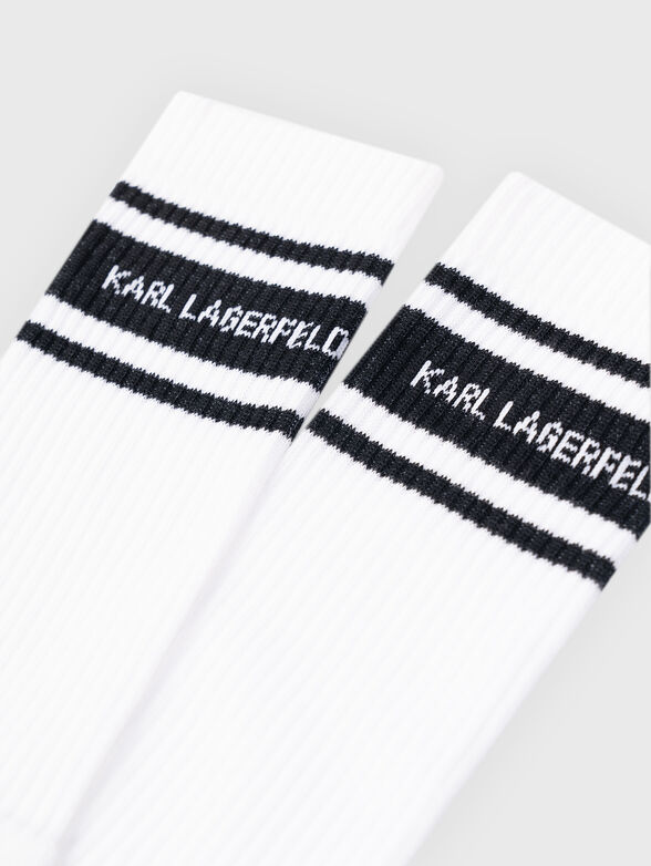 White socks with logo accent - 2