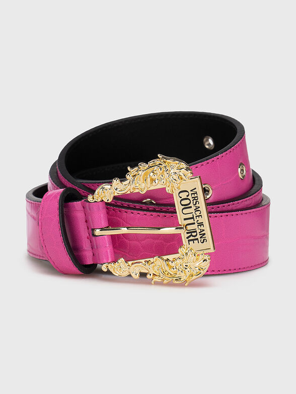 Pink belt with logo buckle - 1