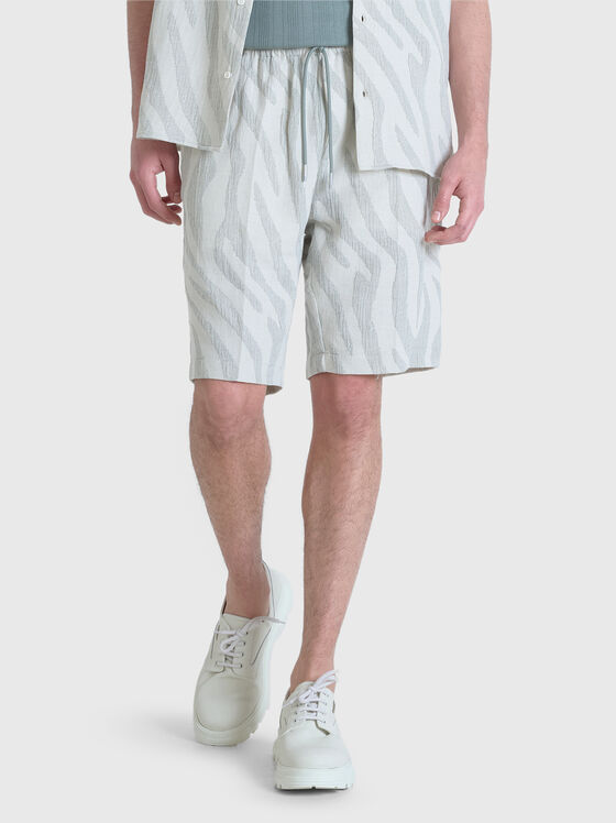 Pantaloni scurți din bumbac cu legături în talie - 1