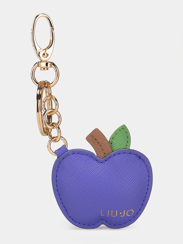 Eco leather keyring in purple color - 1