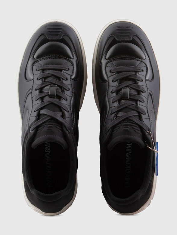 Black leather sneakers - 6