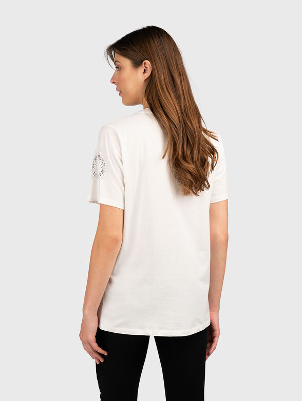 Black cotton T-shirt with rhinestones  - 2