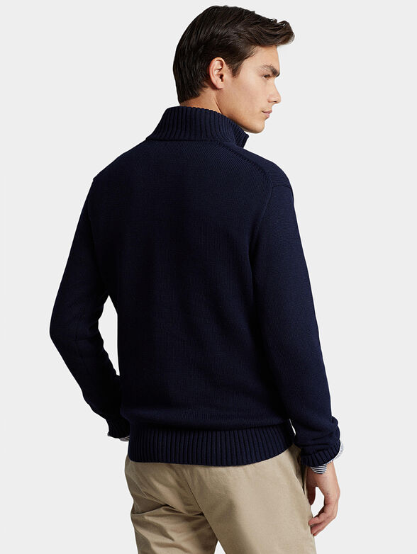 Sweater in dark blue with zip - 3