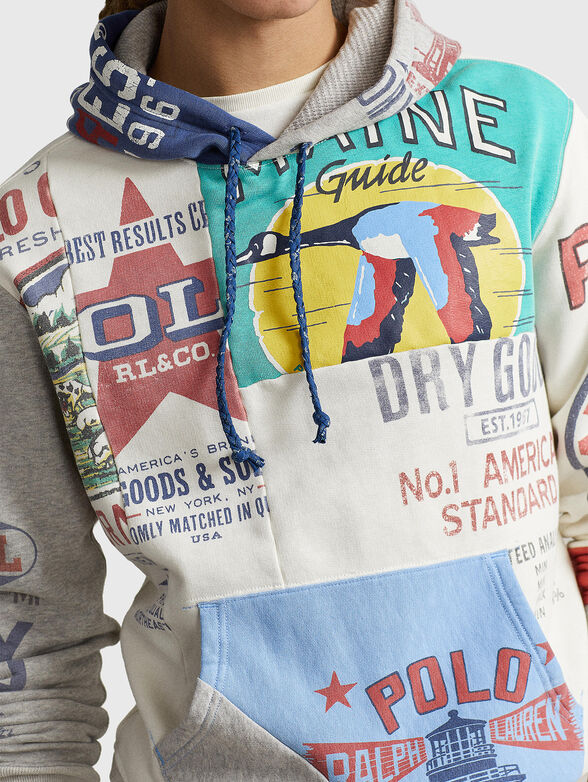 Hooded sweatshirt with multicolour print - 4