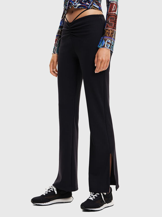 SONIA black trousers with accent ties - 1