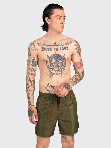 Beach shorts with monogram logo print - 5