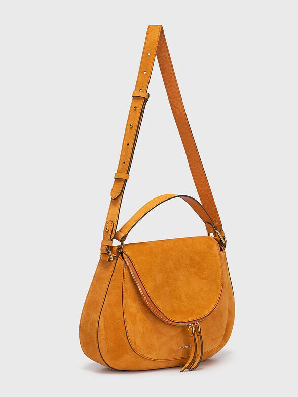 Suede hobo bag in orange colour - 2