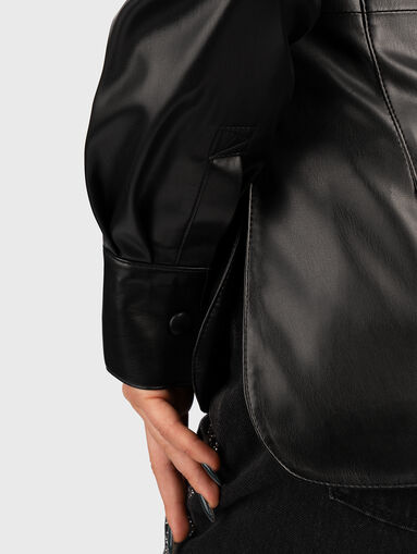 Black eco leather shirt - 3