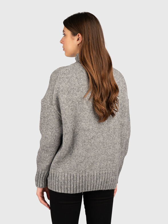 Gray sweater with polo collar - 2