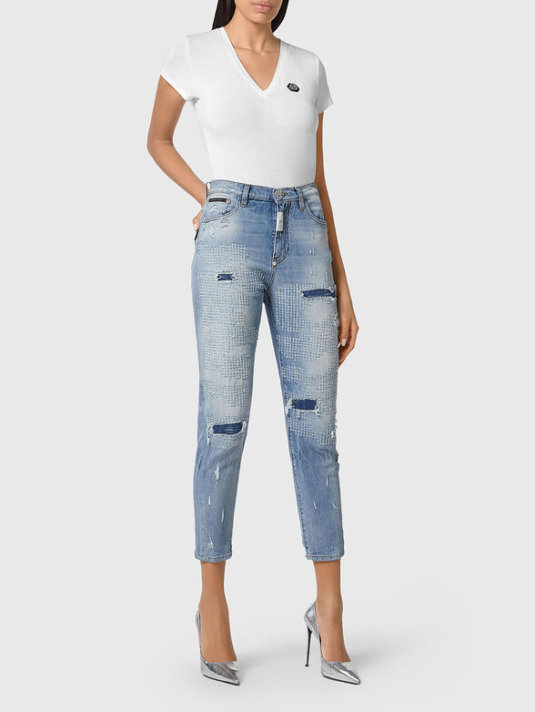 Cropped jeans with high waist - 4