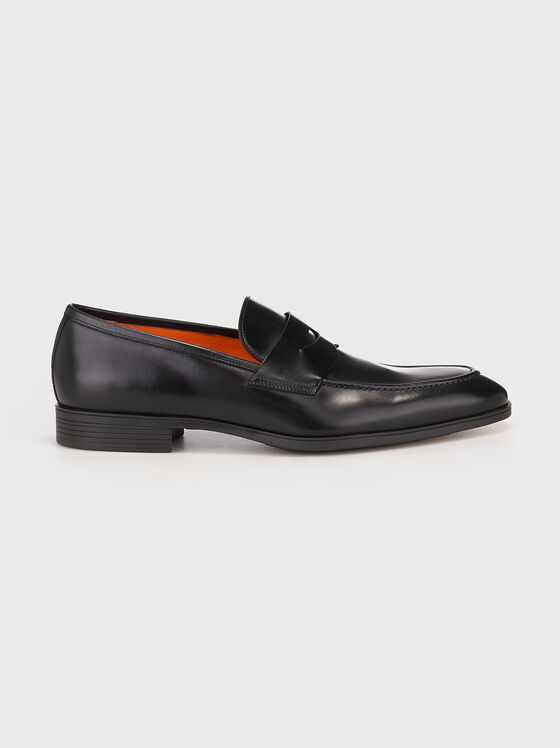 Mocasini negri din piele de vițel - 1