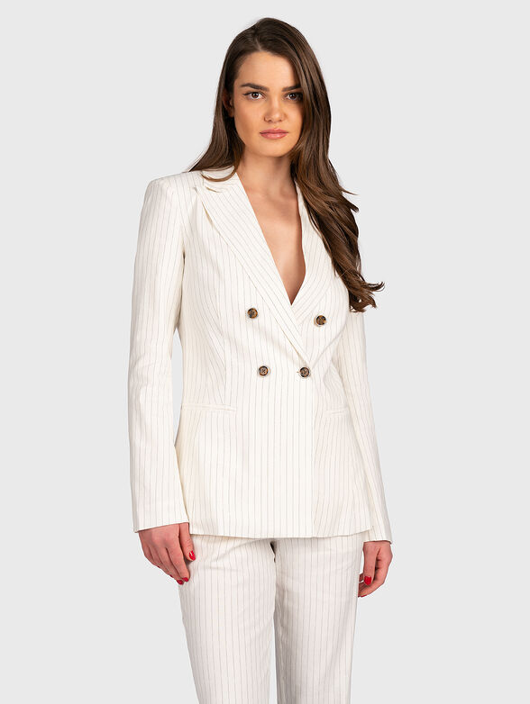 DINA double-breasted jacket with striped print - 1
