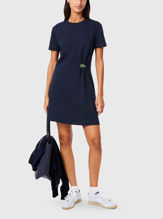Rochie mini cu mâneci scurte și logo - 1
