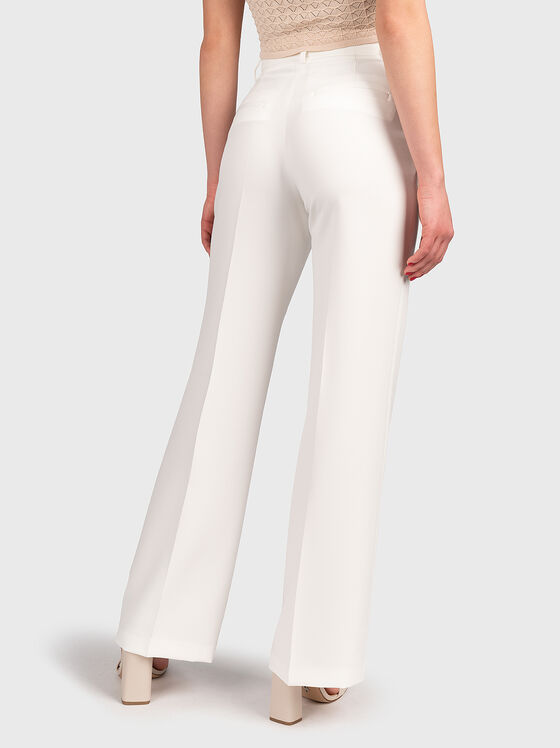 Pantaloni albi cu talie înaltă - 2