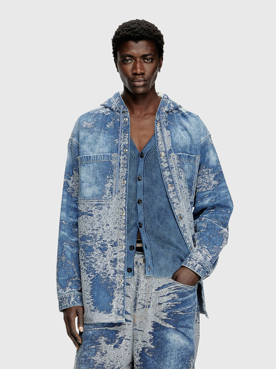 Cămașă din denim D-DEWNYS-HOOD-S - 1