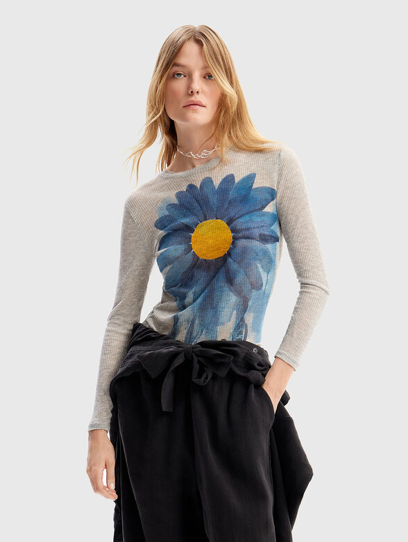 Ribbed floral blouse - 1