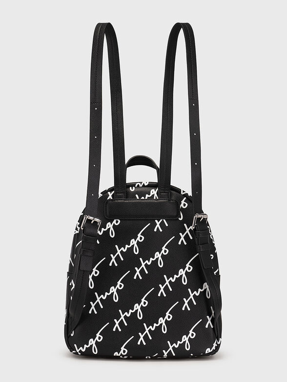 Black backpack with monogram logo print - 2