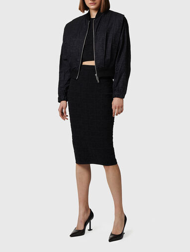 Knitted midi skirt with logo accent - 5