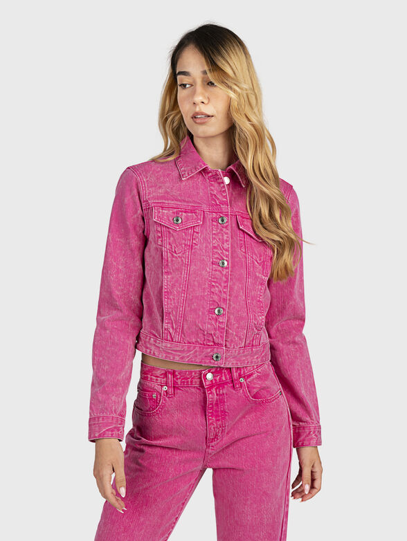 Denim jacket in pink color - 1