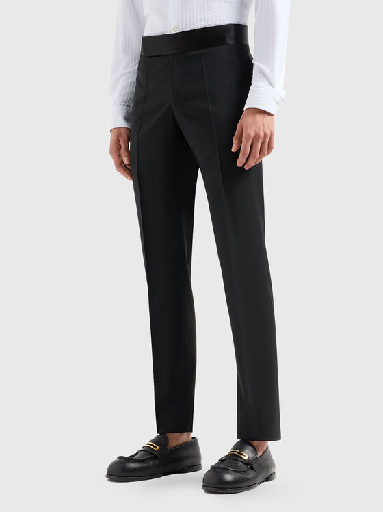 Pantaloni slim din lână - 1