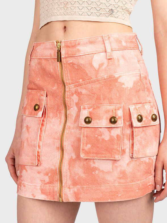 Denim skirt with zip and pockets - 3