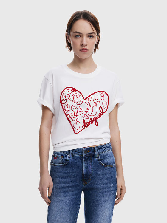 T-shirt with print and embroidery - 1