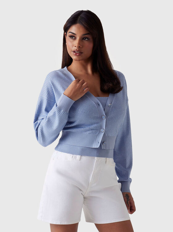 Cardigan scurt cu strasuri - 1