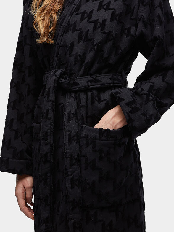 Monogram print bathrobe - 3